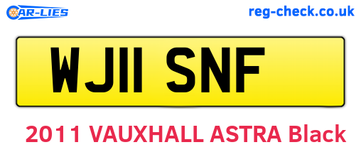 WJ11SNF are the vehicle registration plates.