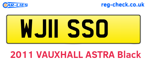 WJ11SSO are the vehicle registration plates.