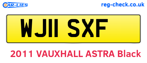 WJ11SXF are the vehicle registration plates.