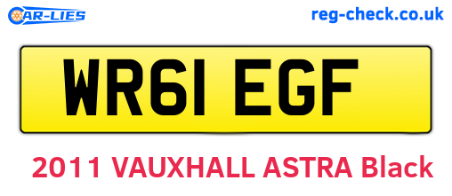 WR61EGF are the vehicle registration plates.