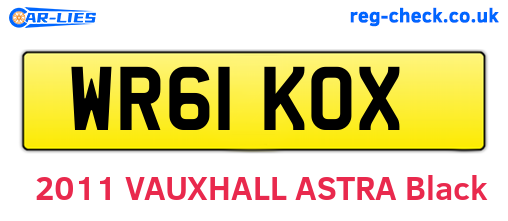 WR61KOX are the vehicle registration plates.