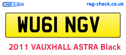 WU61NGV are the vehicle registration plates.