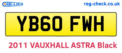 YB60FWH are the vehicle registration plates.