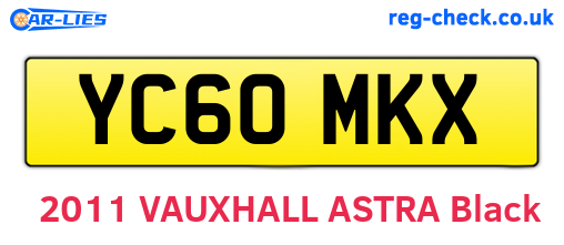 YC60MKX are the vehicle registration plates.