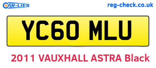 YC60MLU are the vehicle registration plates.