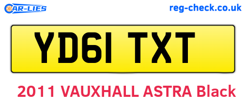 YD61TXT are the vehicle registration plates.