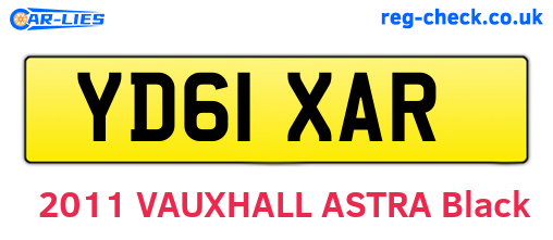 YD61XAR are the vehicle registration plates.