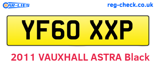 YF60XXP are the vehicle registration plates.