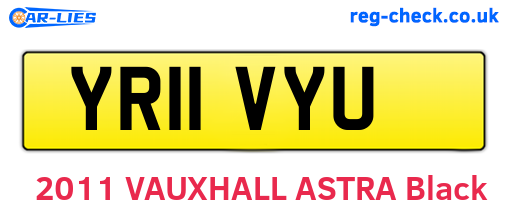 YR11VYU are the vehicle registration plates.