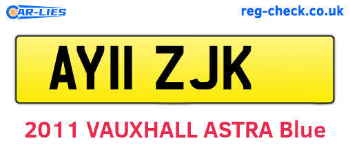 AY11ZJK are the vehicle registration plates.