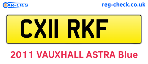 CX11RKF are the vehicle registration plates.