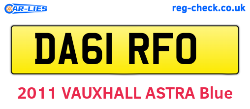 DA61RFO are the vehicle registration plates.