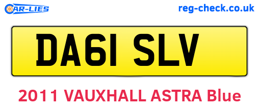 DA61SLV are the vehicle registration plates.