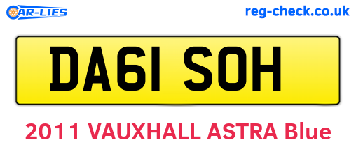 DA61SOH are the vehicle registration plates.