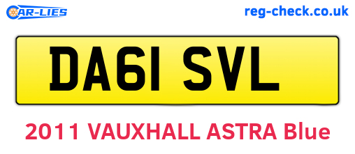 DA61SVL are the vehicle registration plates.
