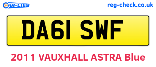 DA61SWF are the vehicle registration plates.