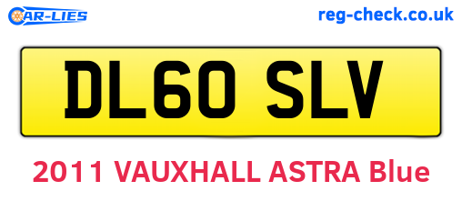 DL60SLV are the vehicle registration plates.