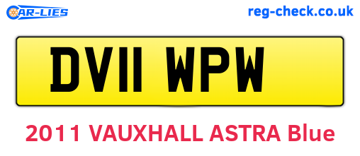 DV11WPW are the vehicle registration plates.