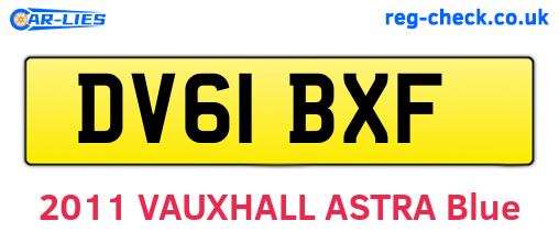 DV61BXF are the vehicle registration plates.