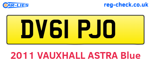 DV61PJO are the vehicle registration plates.