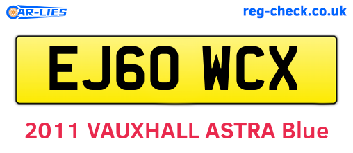 EJ60WCX are the vehicle registration plates.