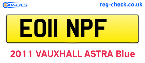 EO11NPF are the vehicle registration plates.