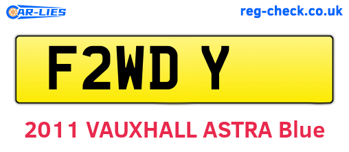 F2WDY are the vehicle registration plates.