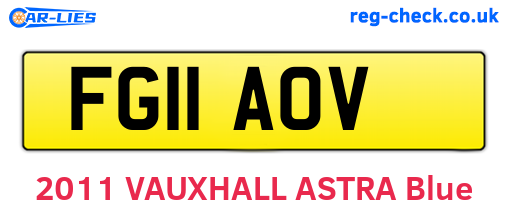 FG11AOV are the vehicle registration plates.