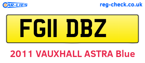 FG11DBZ are the vehicle registration plates.