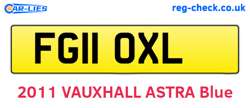 FG11OXL are the vehicle registration plates.