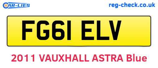 FG61ELV are the vehicle registration plates.