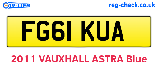 FG61KUA are the vehicle registration plates.