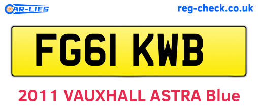 FG61KWB are the vehicle registration plates.