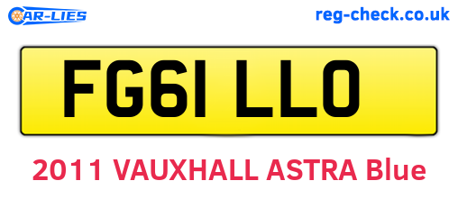 FG61LLO are the vehicle registration plates.