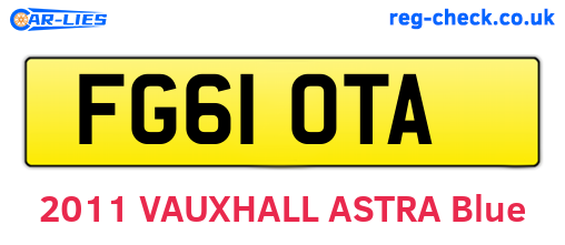FG61OTA are the vehicle registration plates.