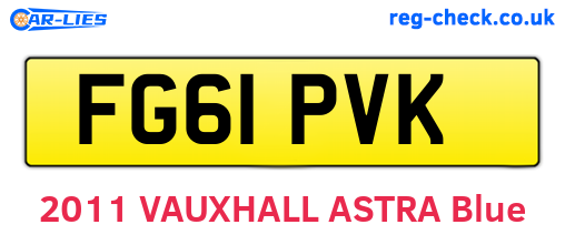 FG61PVK are the vehicle registration plates.