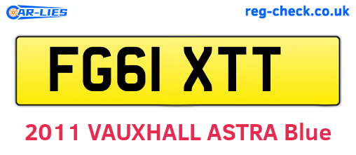 FG61XTT are the vehicle registration plates.