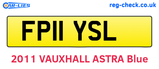 FP11YSL are the vehicle registration plates.