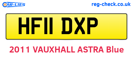 HF11DXP are the vehicle registration plates.