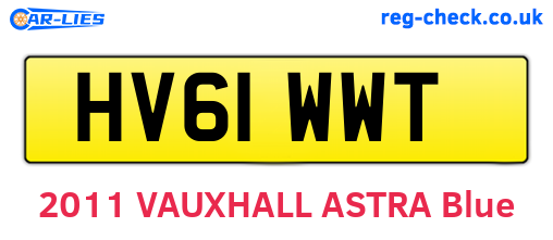 HV61WWT are the vehicle registration plates.