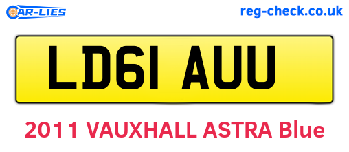 LD61AUU are the vehicle registration plates.