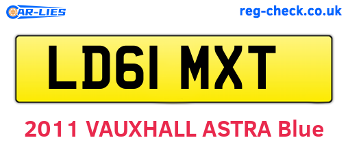 LD61MXT are the vehicle registration plates.