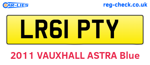 LR61PTY are the vehicle registration plates.