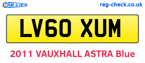 LV60XUM are the vehicle registration plates.