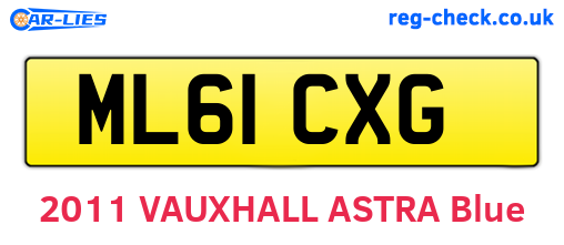 ML61CXG are the vehicle registration plates.