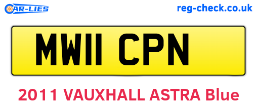 MW11CPN are the vehicle registration plates.