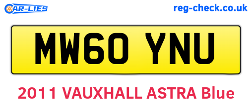 MW60YNU are the vehicle registration plates.