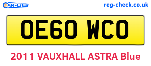 OE60WCO are the vehicle registration plates.