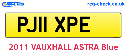 PJ11XPE are the vehicle registration plates.