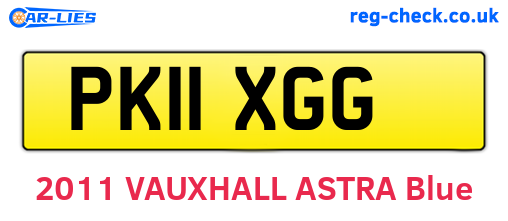 PK11XGG are the vehicle registration plates.